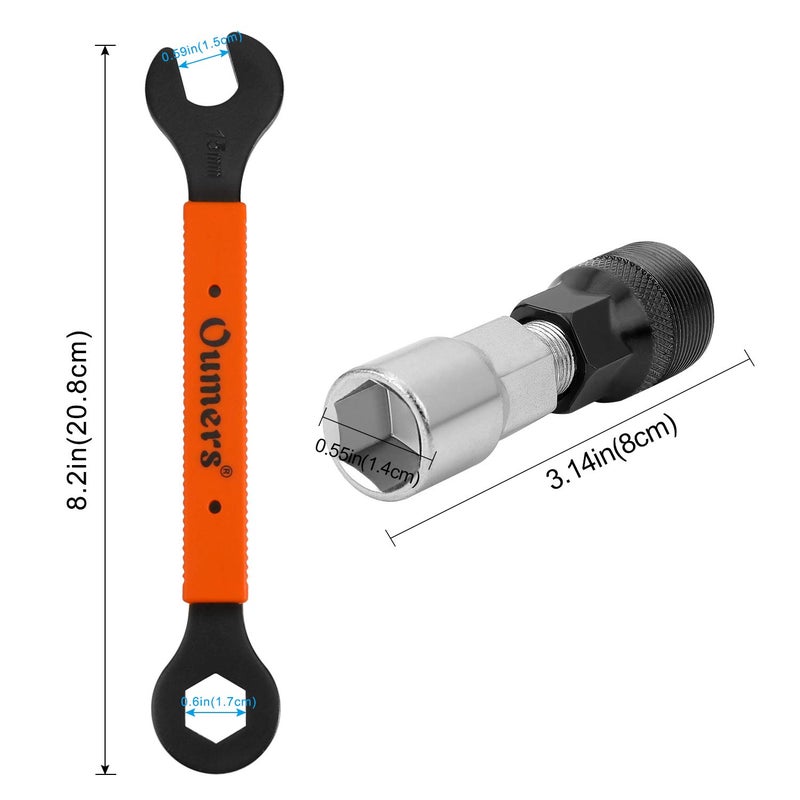 Oumers Bicycle Crank Extractor Puller, Bike Crank Removal Tool Fit for Square Threaded Taper Crankset - Image 3